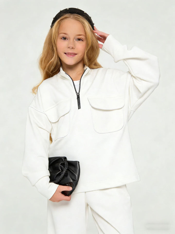 Damen modischer Pullover mit praktischen Taschen Drune