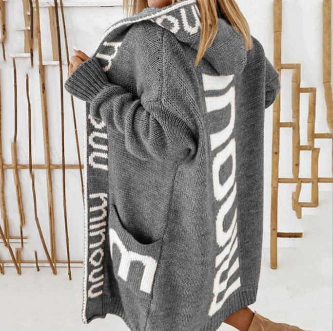 Damen gemütlicher Hooded Cardigan Drune