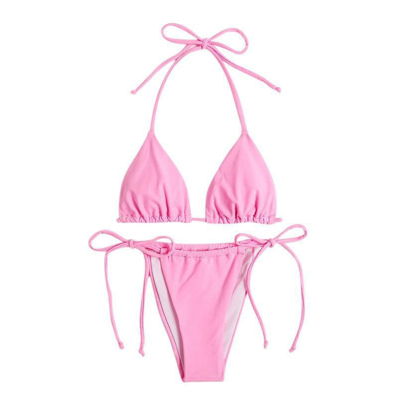 Damen Triangel-Bikini mit verstellbaren Bindebändern und nahtlosem Design Drune