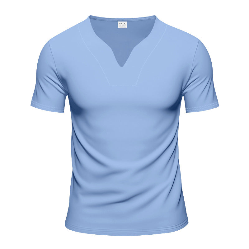 Herren nan V-Ausschnitt-Sportshirt mit ergonomischen Formnähten und elastischem Jersey Drune