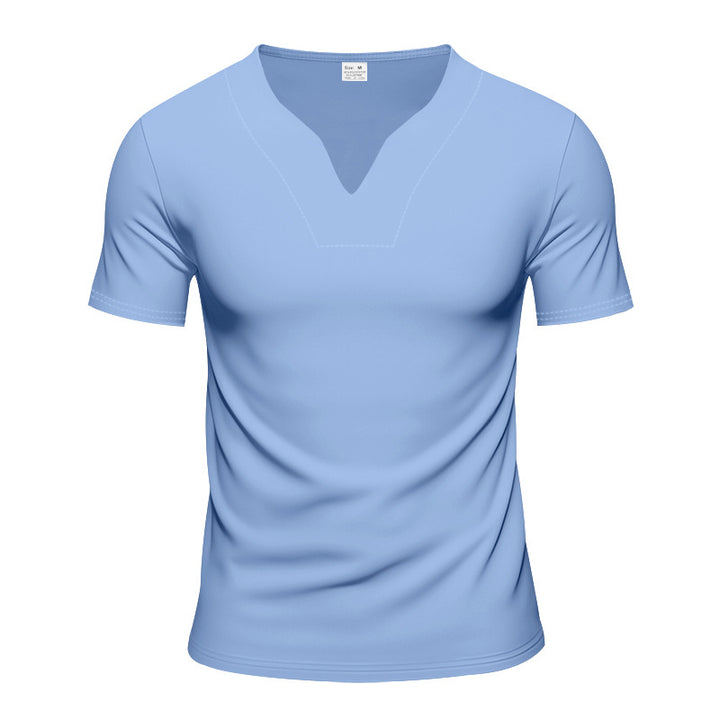 Herren nan V-Ausschnitt-Sportshirt mit ergonomischen Formnähten und elastischem Jersey Drune