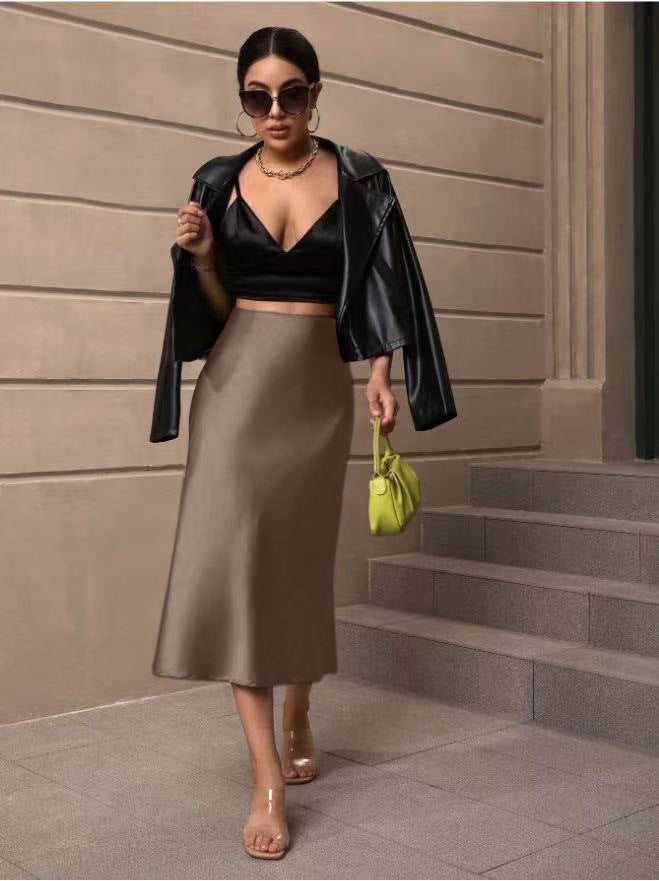 Damen Midi-Rock mit fließender Silhouette Drune