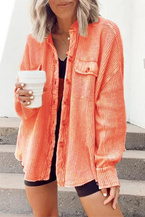 Damen lässige Oversized-Hemdjacke Drune