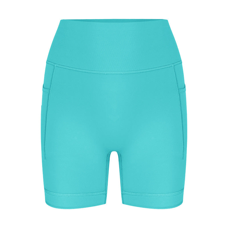 Damen sportliche hoch Taillierte Radlerhose mit praktischen Seitentaschen Drune