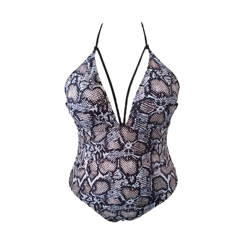 Damen Einteiler Badeanzug mit raffiniertem V-Ausschnitt und floralem Design Drune