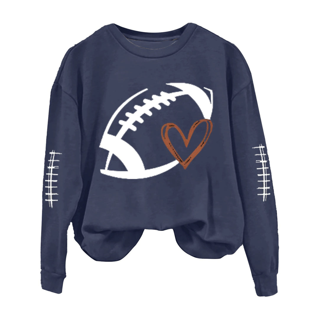 Damen Sweatshirt mit sportlichem Fußball-Motiv und lässigem Schnitt Drune