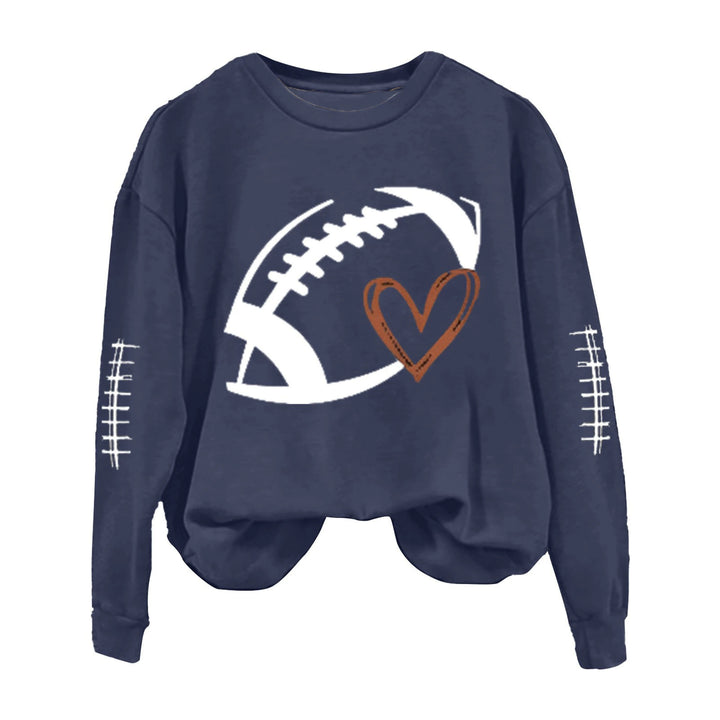 Damen Sweatshirt mit sportlichem Fußball-Motiv und lässigem Schnitt Drune