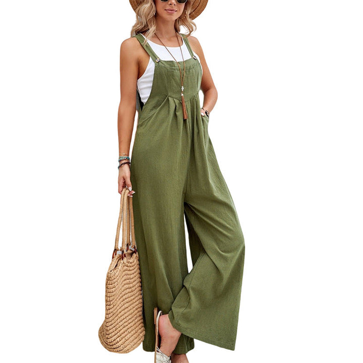 Drune | Einfarbige Damen Freizeitoveralls Lange Hosen