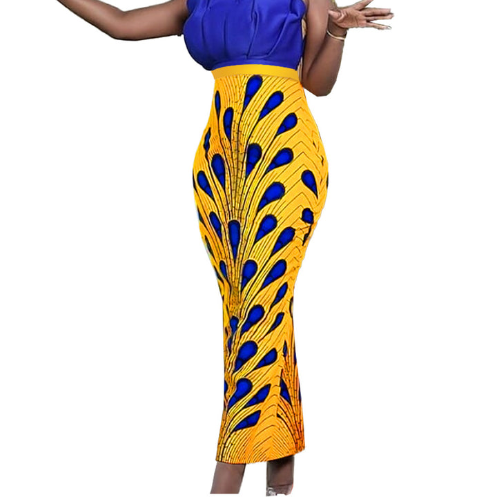 Damen Elegante Maxirock mit auffälligem afrikanischem Design Drune