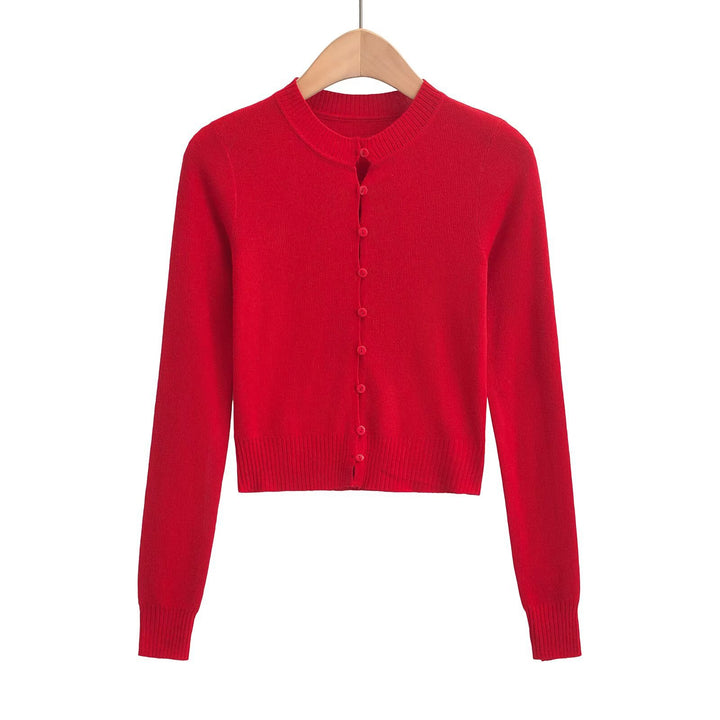 Damen Strickjacke mit modischem Rundhalsausschnitt und eleganter Knopfleiste Drune