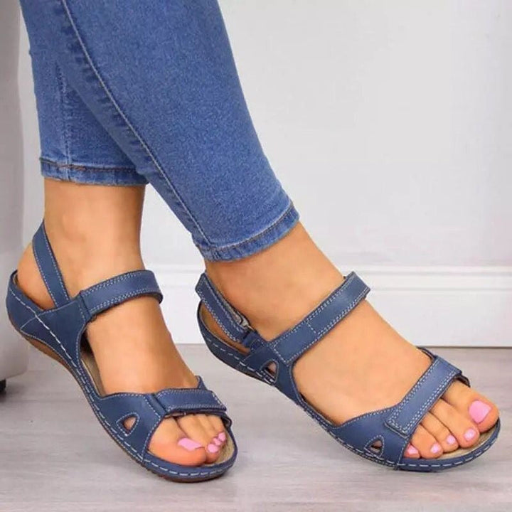 Damen Komfortable Sandalen mit verstellbaren Riemen und anatomischem Fußbett Drune