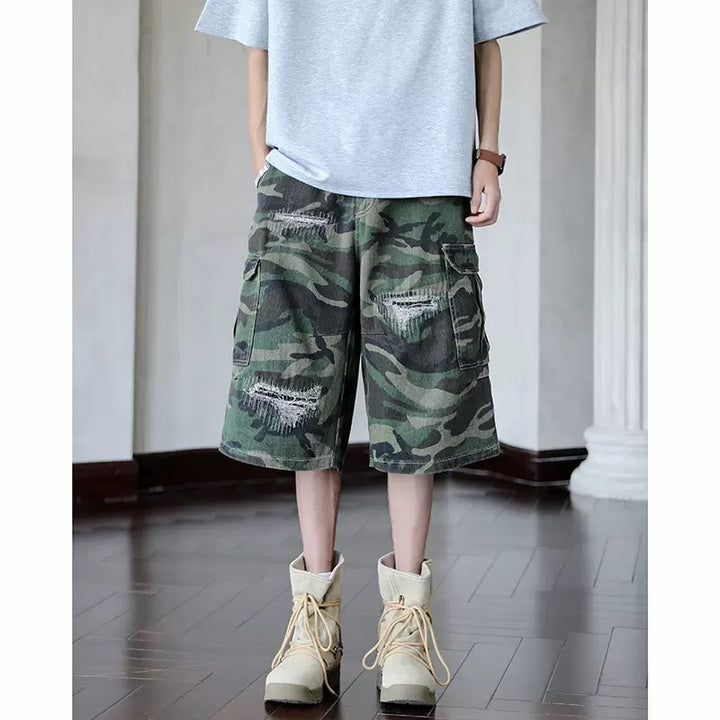 Herren Cargo-Shorts mit robustem Camouflage-Design und vielseitigen Taschen Drune