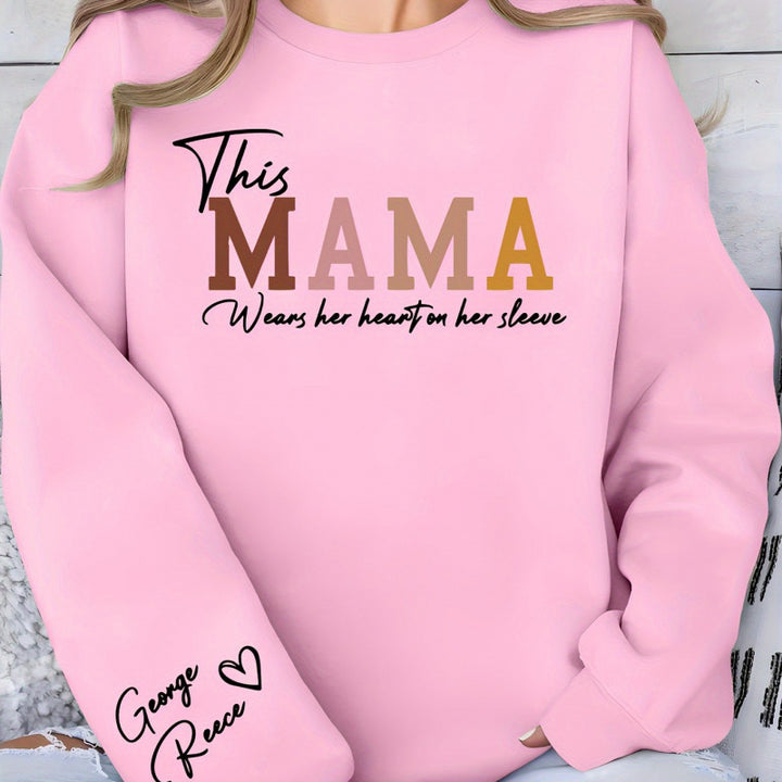 Damen Sweatshirt mit inspirierendem Mama-Aufdruck und bequemer Passform Drune