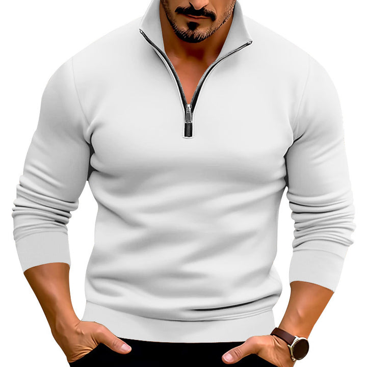 Herren Pullover mit halbem Reißverschluss und modernen Akzenten Drune