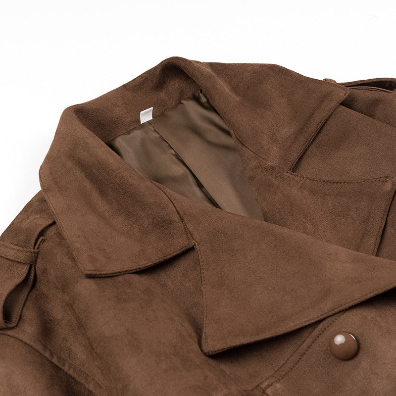 Damen modischer Trenchcoat mit taillierbarem Gürtel und schickem Oversize-Schnitt Drune