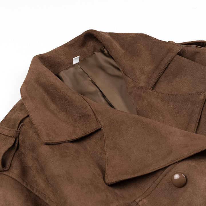 Damen modischer Trenchcoat mit taillierbarem Gürtel und schickem Oversize-Schnitt Drune