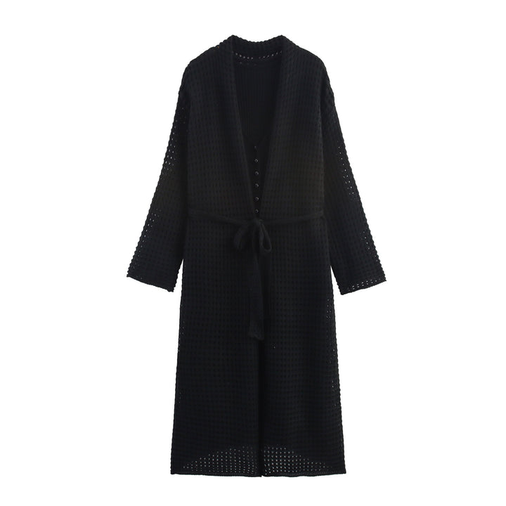 Damen Strickcardigan mit asymmetrischem Design und elegantem Taillengürtel Drune