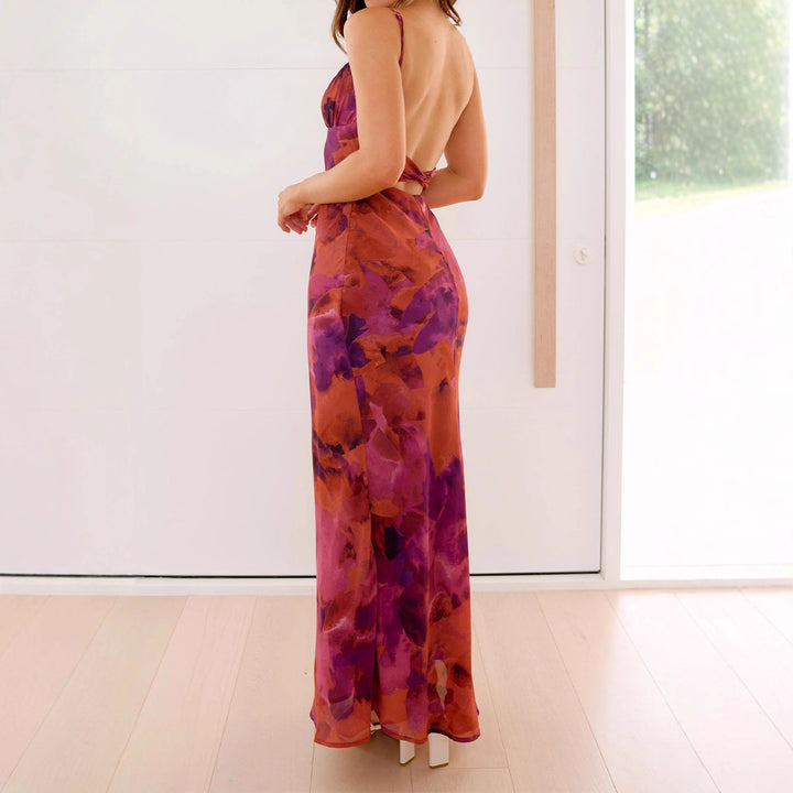 Damen Elegantes Maxikleid mit sanften Farbverlauf und filigranen Spaghettiträgern Drune