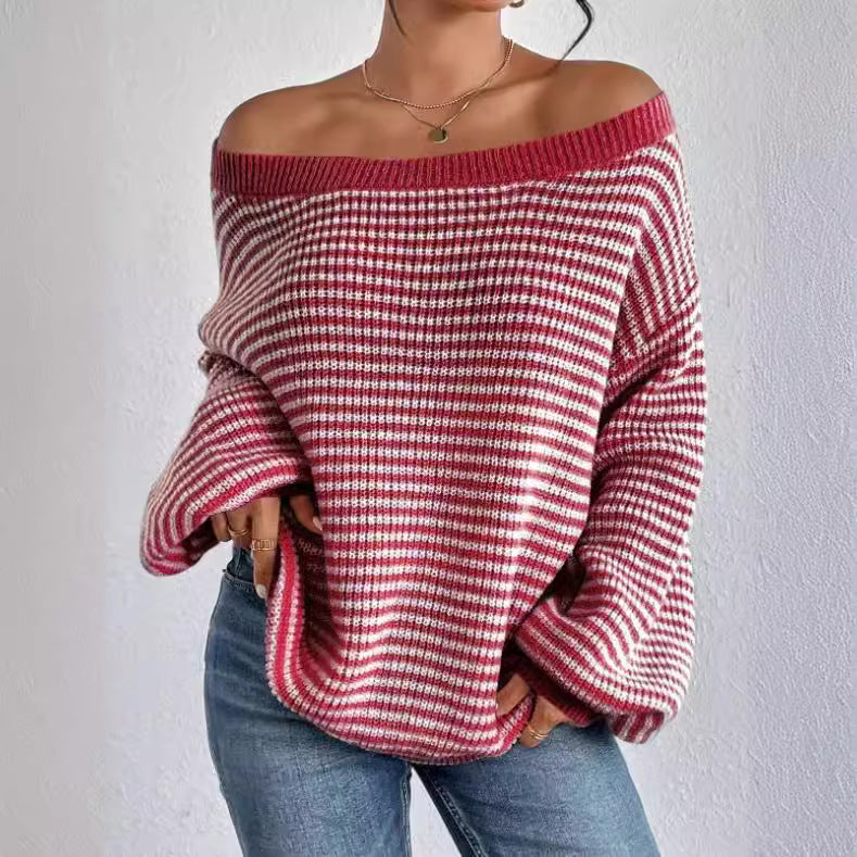 Damen oversize gestrickter Pullover Drune