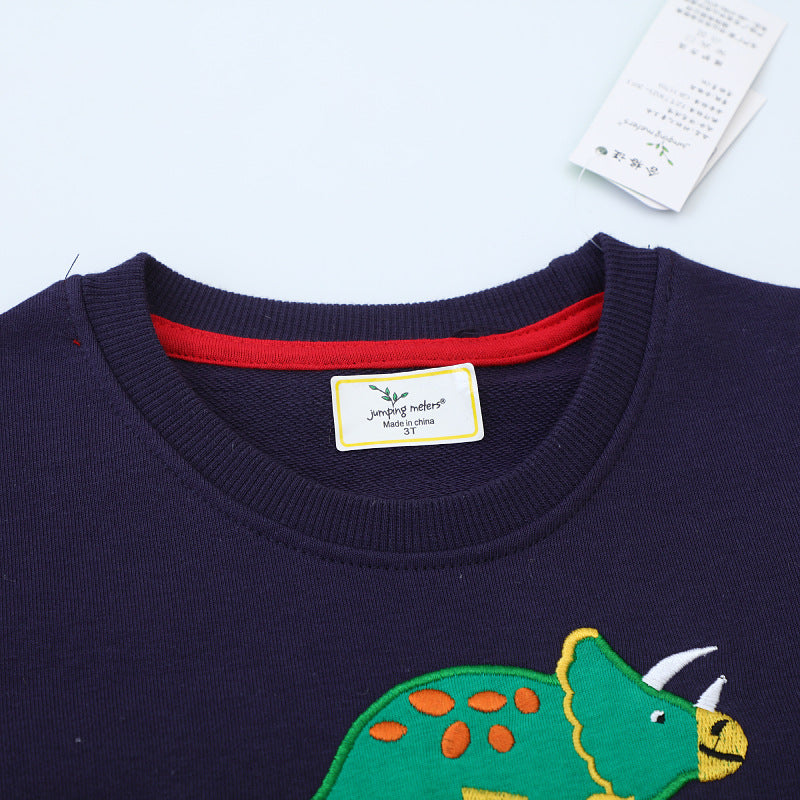 Jungen Sweatshirt mit buntem Dinosaurier-Applikationen Drune