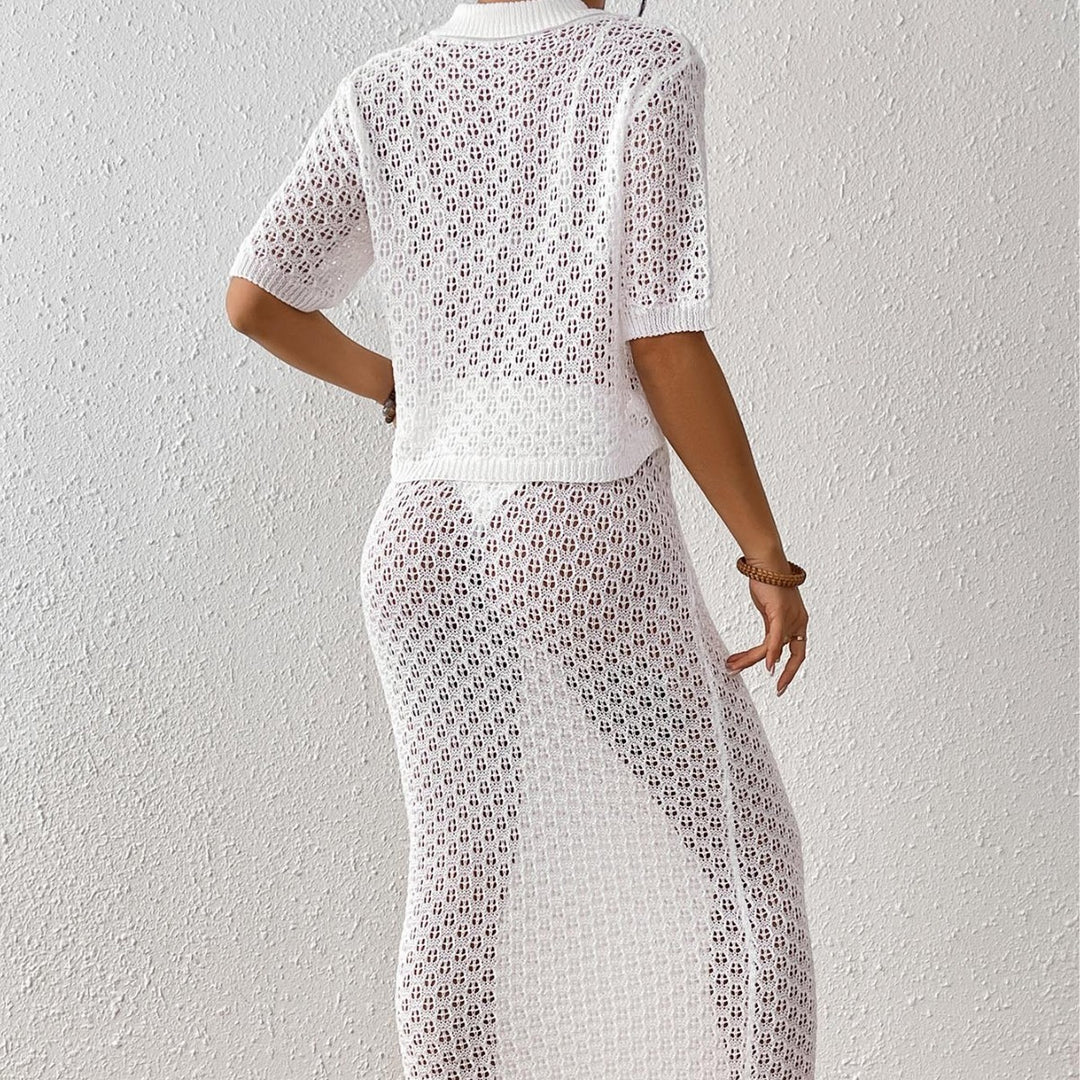 Damen elegantes Häkel-Kimono-Set Drune