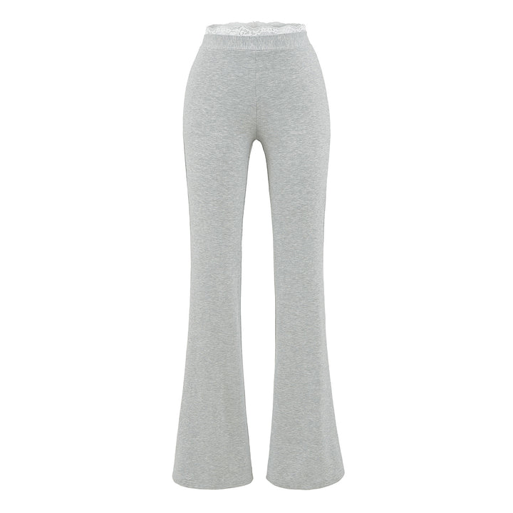 Damen Hochbundige Stretch-Jeans mit Spitzenverzierung Drune