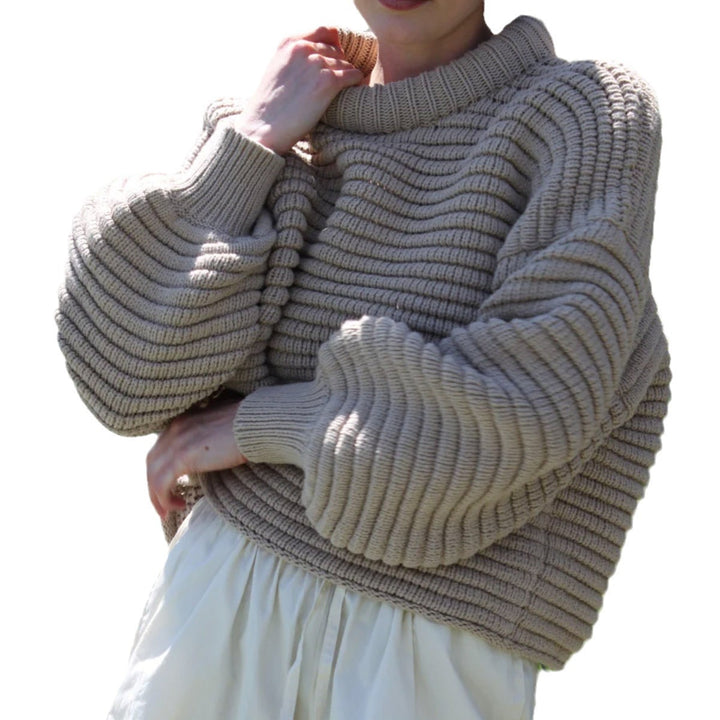 Damen modischer Oversized Pullover mit Struktur Drune