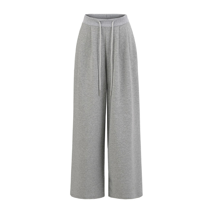 Damen Weite Jogginghose mit elastischem Bund und dekorativem Zugband Drune