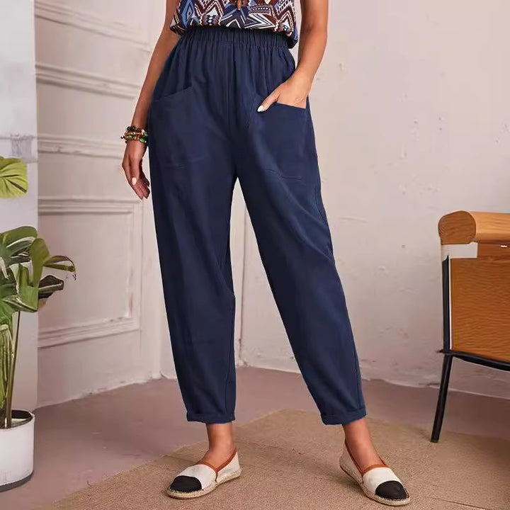 Damen Bequeme Chino-Hose mit elastischem Bund und praktischen Taschen Drune