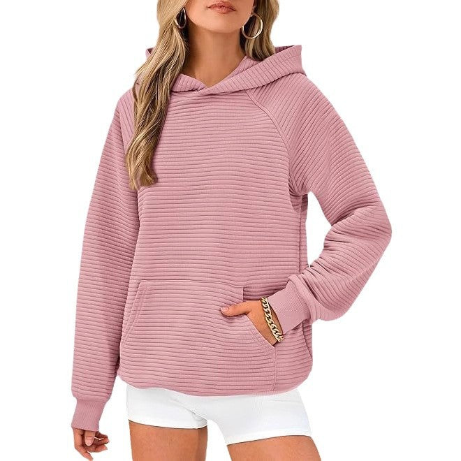Damen gemütlicher Kapuzenpullover mit strukturiertem Design Drune
