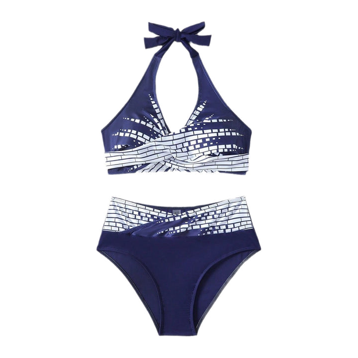 Damen Triangel-Bikini mit modischem Schnitt und graphischem Design Drune