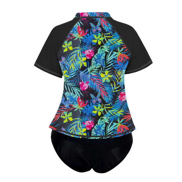 Damen Buntes UV-Schutz Rashguard mit Shorts Drune