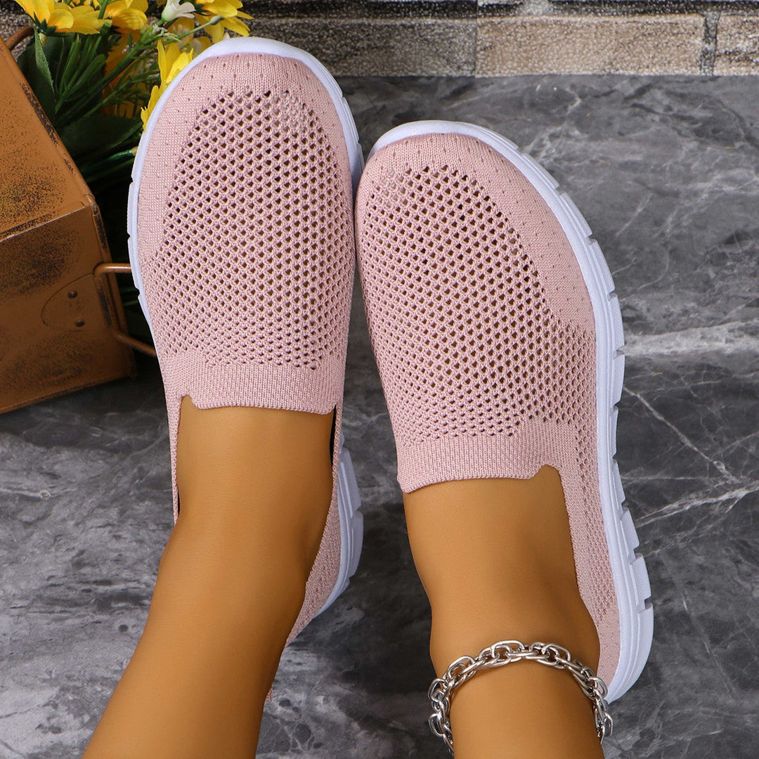 Damen Slip-On Freizeitschuhe mit atmungsaktiver Netzstruktur Drune