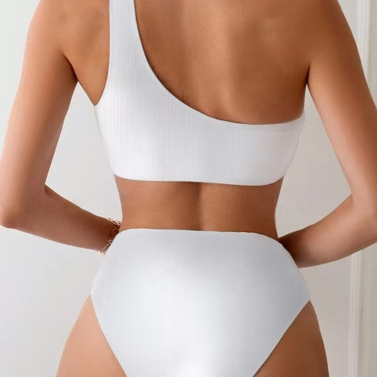 Damen Bikini-Set mit asymmetrischem Trägerschnitt und elegantem Ringdetail Drune