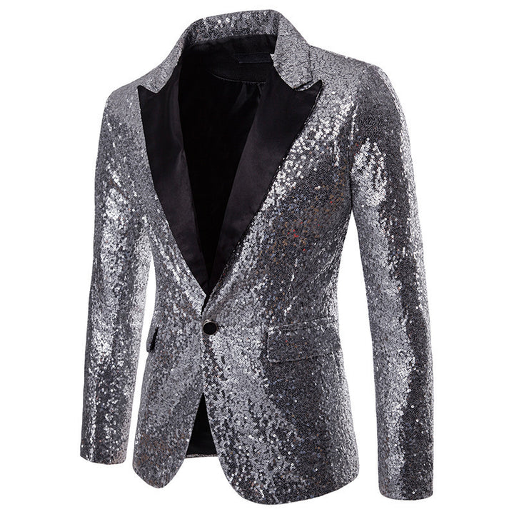 Herren glamouröser Pailletten Blazer Drune