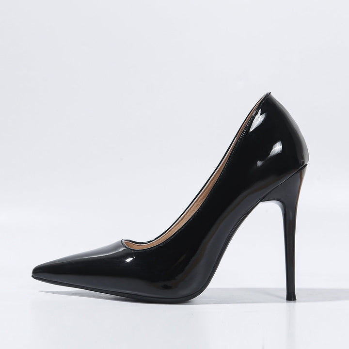 Damen spitze High Heel Pumps mit glänzendem Obermaterial Drune