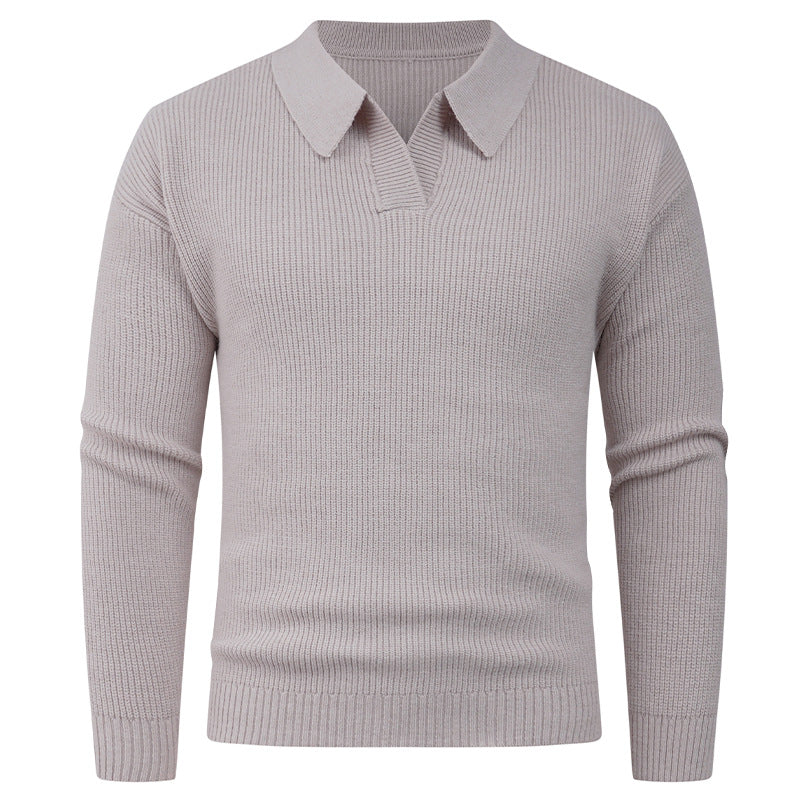Herren lässiger Pullover mit modernem Kragen Drune