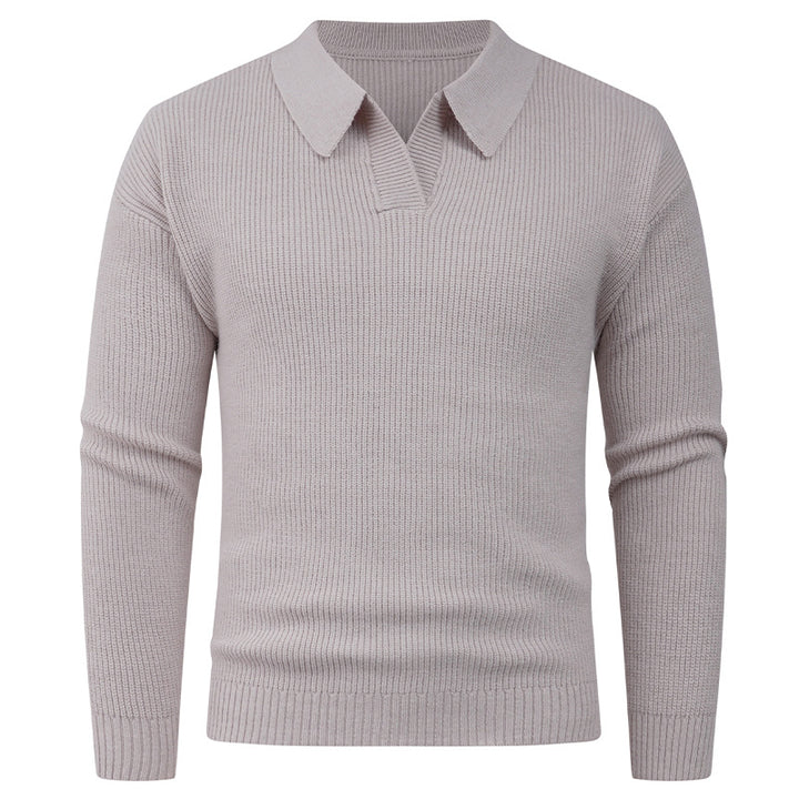 Herren lässiger Pullover mit modernem Kragen Drune