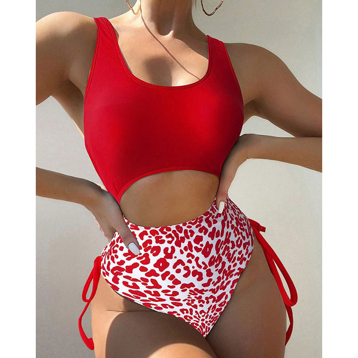 Damen Cut-Out Badeanzug mit modischem Leoprint Drune