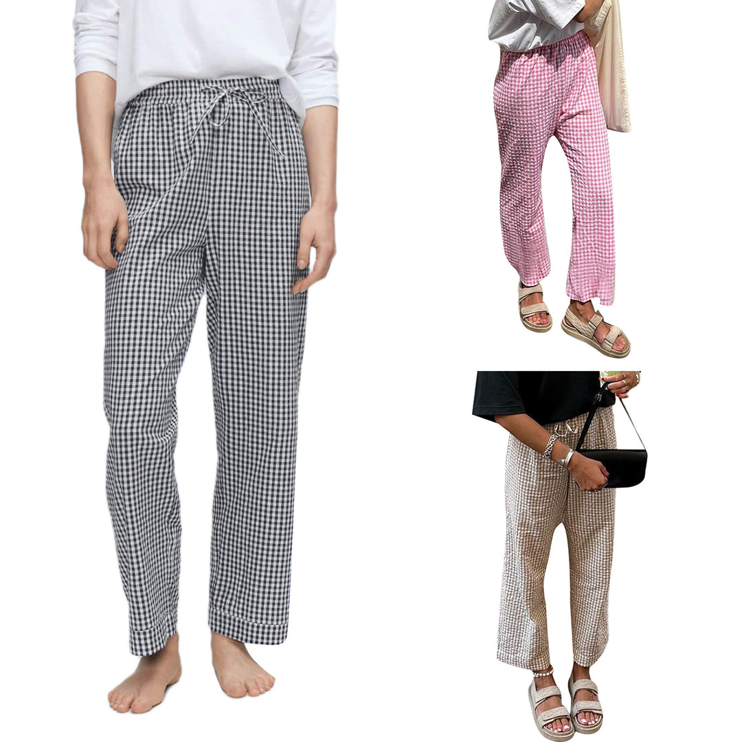 Damen Karottenhose im modernen Karo-Design Drune