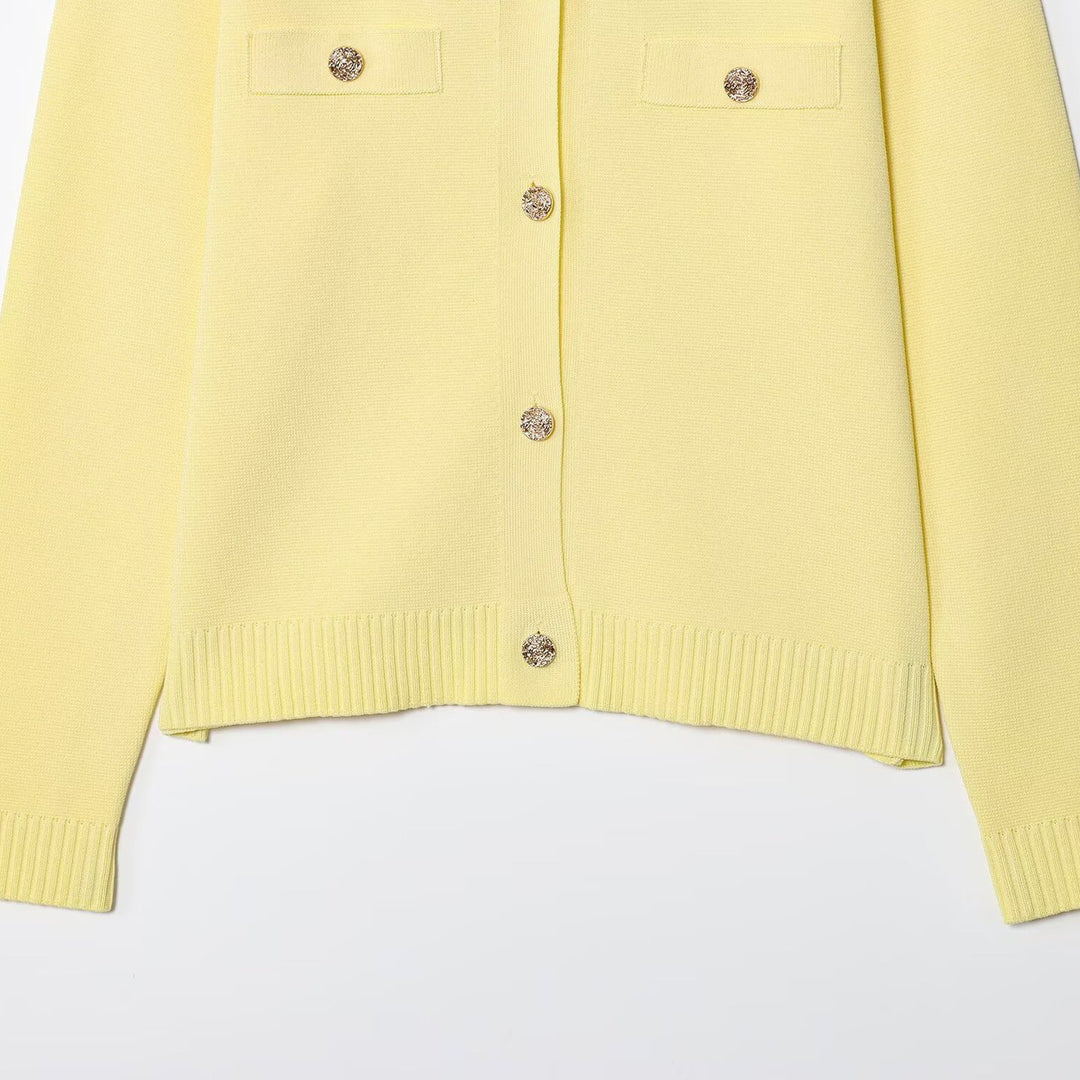 Damen Strickjacke mit elegantem Knopfdesign und praktischen Taschen Drune