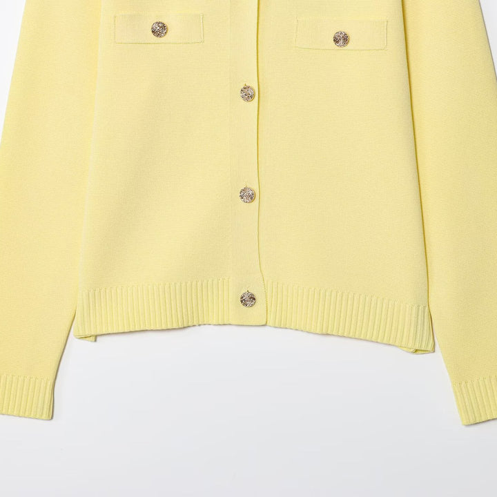 Damen Strickjacke mit elegantem Knopfdesign und praktischen Taschen Drune
