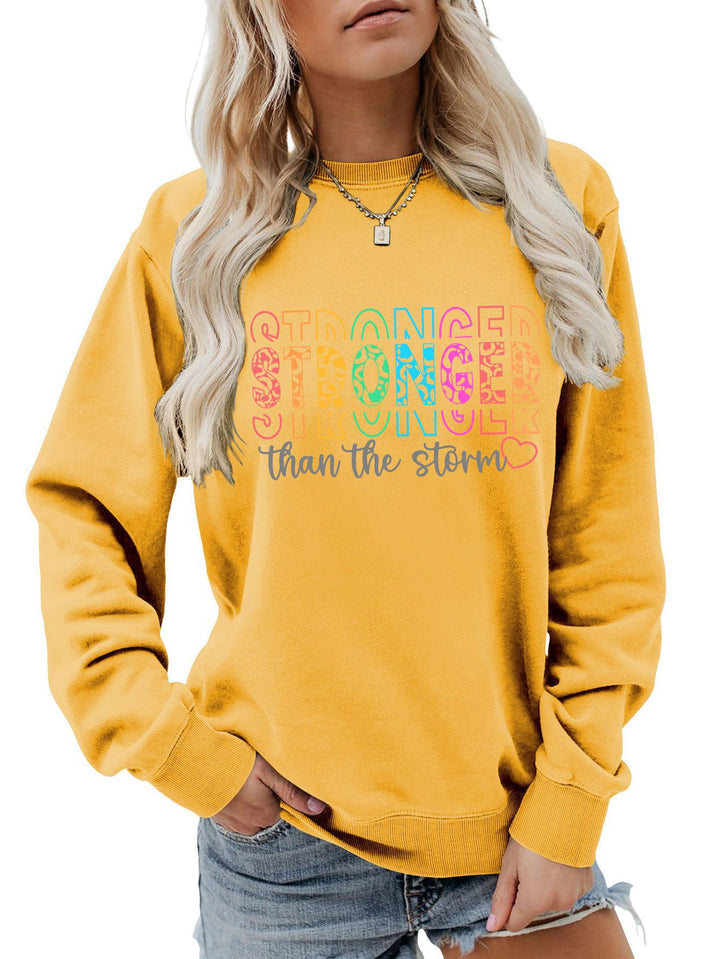 Damen Sweatshirt mit motivierendem Schriftzug und lässigem Schnitt Drune