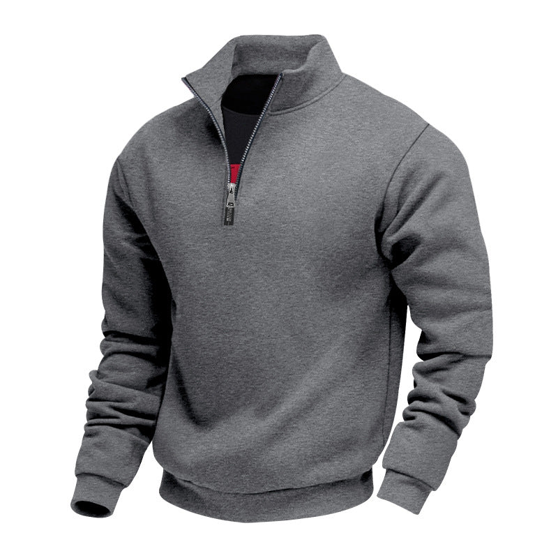 Herren Sweatpullover mit halbem Reißverschluss und atmungsaktiver Struktur Drune