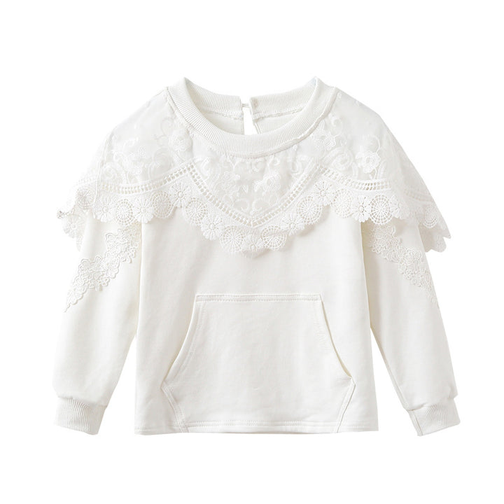Damen Sweatshirt mit verlunter Spitze Drune