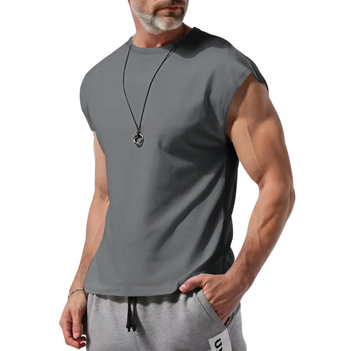 Herren nan athletisches abgeschnittenes Tanktop mit breiten Armöffnungen und Rundhalsausschnitt Drune