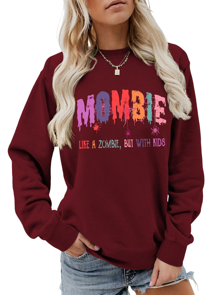 Damen Sweatshirt mit kreativem Zombie-Motiv Drune