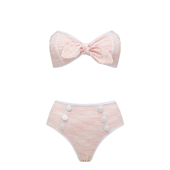 Damen Bikini-Set mit hochtailliertem Höschen und modischem Oberteil Drune