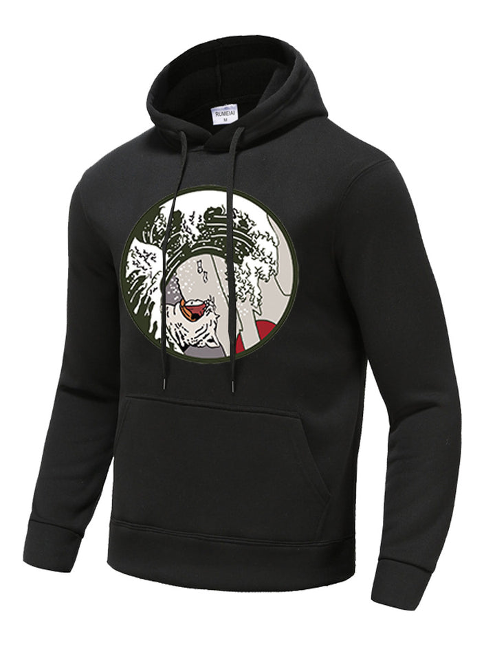 Herren Kapuzenpullover mit kreativer Welle Grafik Drune