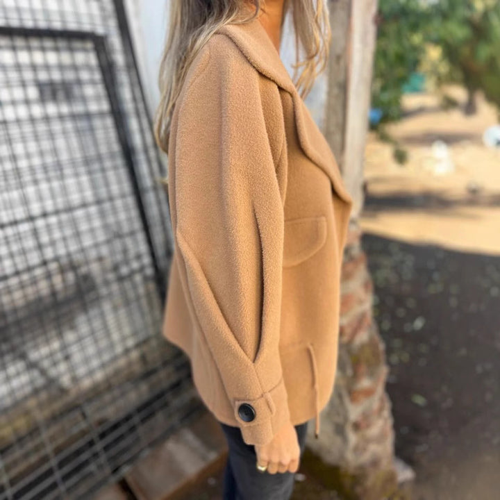 Damen gemütliche Oversized Wolljacke Drune